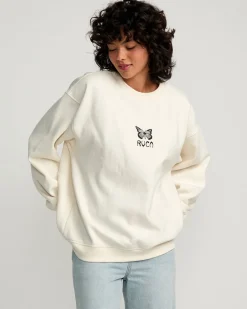 RVCA BUTTERFLY BAGGIE CREW SWEATSHIRT Cloud Online