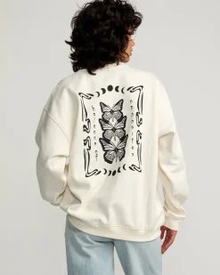 RVCA BUTTERFLY BAGGIE CREW SWEATSHIRT Cloud Online