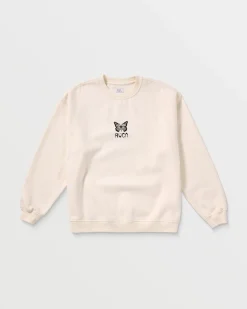 RVCA BUTTERFLY BAGGIE CREW SWEATSHIRT Cloud Online