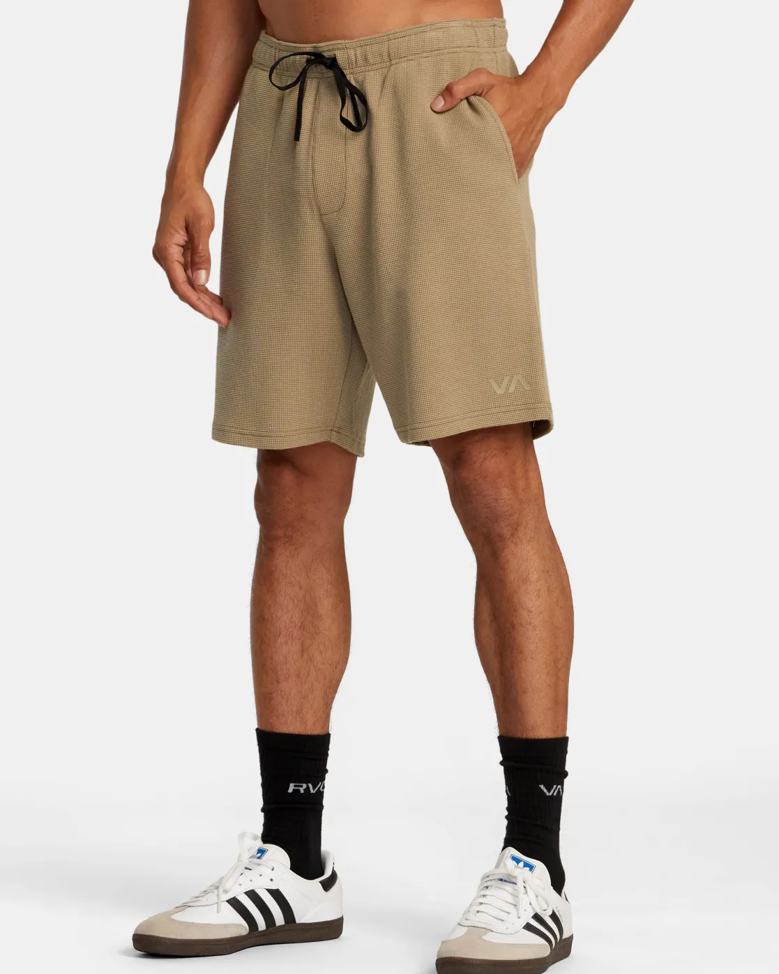 RVCA C-ABLE WAFFLE KNIT SHORTS Dark Khaki Outlet