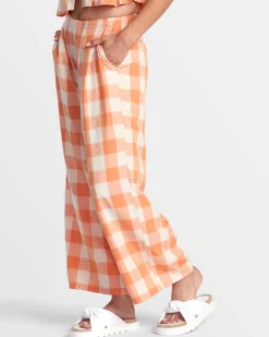 RVCA CALLUM PRINTED WIDE LEG PANTS Copper Tan Hot