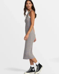 RVCA CARELESS MIDI DRESS Multi Sale