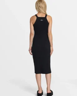 RVCA CARELESS MIDI DRESS Black Sale