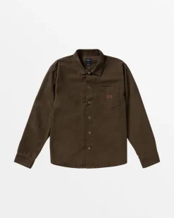 RVCA CHAINMAIL CANVAS OVERSHIRT Chocolate Hot