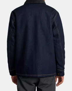 RVCA CHAINMAIL CHORE COAT II Blue Rinse New