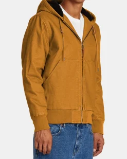RVCA CHAINMAIL SHERPA LINED JACKET Camel Best