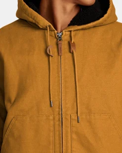 RVCA CHAINMAIL SHERPA LINED JACKET Camel Best