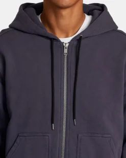 RVCA CHAINMAIL ZIP-UP HOODED SWEATSHIRT Ink Best
