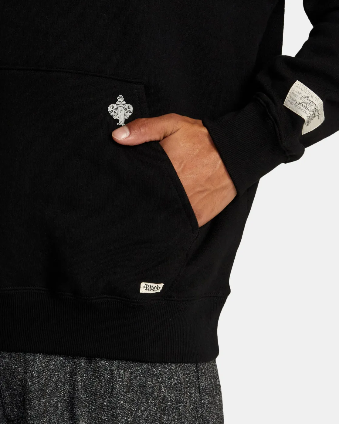 RVCA CHEFS KISS HOODIE Black Discount