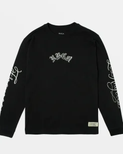RVCA CHEFS KISS LONG SLEEVE T-SHIRT Black Clearance