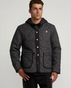 RVCA CHEFS KISS QUILTED JACKET Charcoal Heather