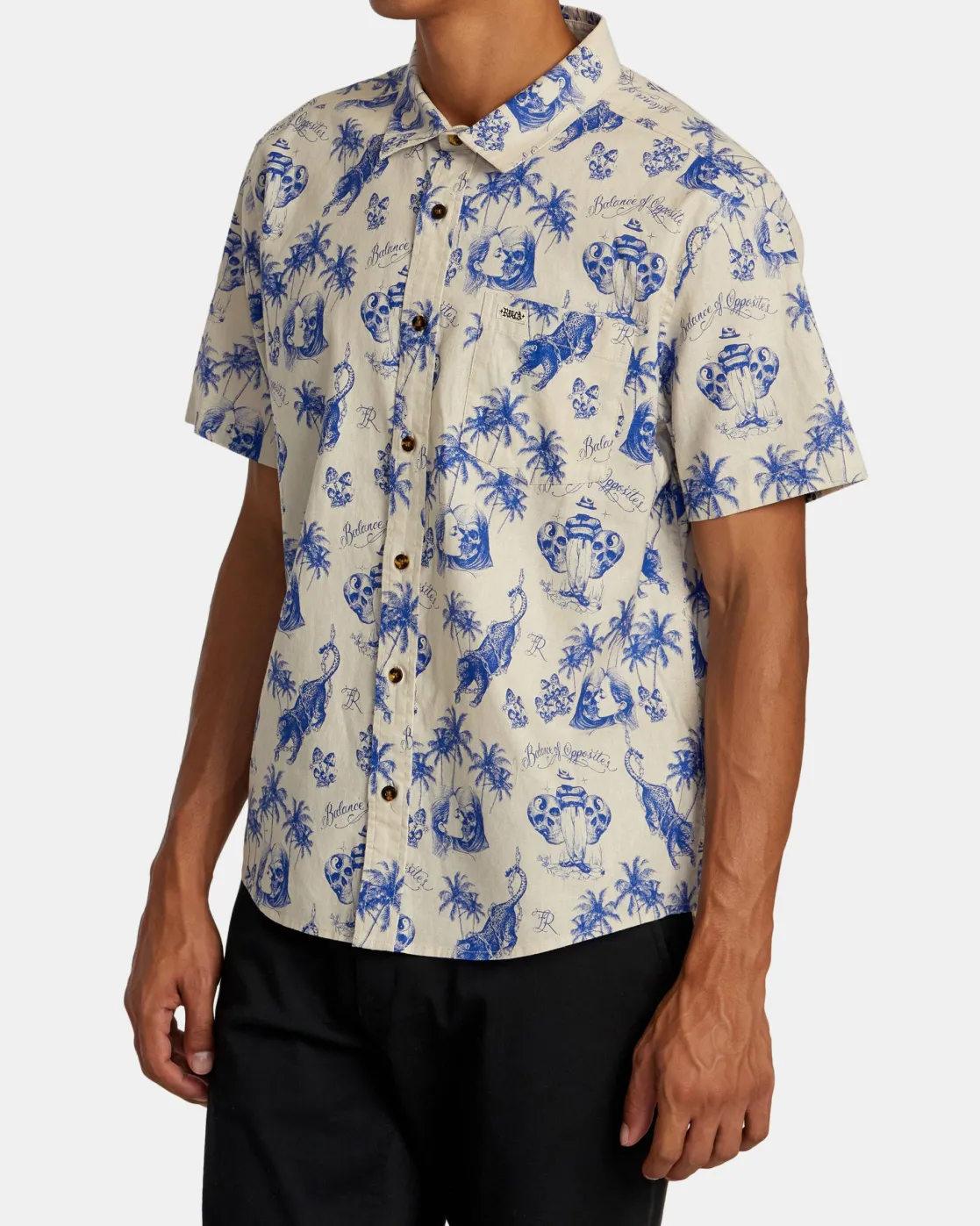 RVCA CHEFS KISS SHORT SLEEVE SHIRT Natural Sale