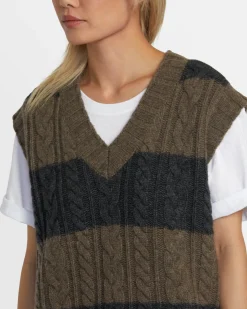 RVCA CHEFS KISS SWEATER VEST Black New
