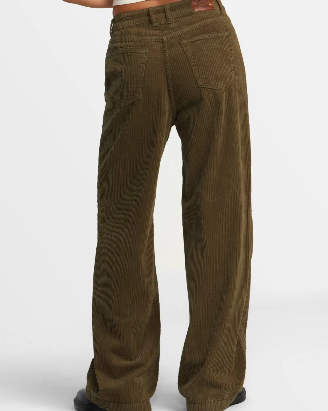 RVCA COCO CORDUROY WIDE LEG PANTS Dark Olive Hot