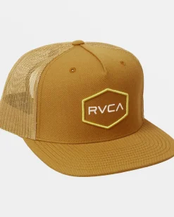 RVCA COMMONWEALTH TRUCKER HAT Camel Outlet