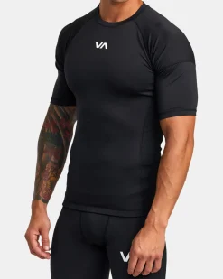 RVCA COMPRESSION TECHNICAL SHORT SLEEVE TOP Black Outlet