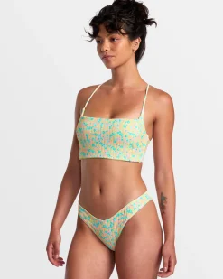RVCA CONFETTI V-FRONT FRENCH BIKINI BOTTOMS Neon Green Online
