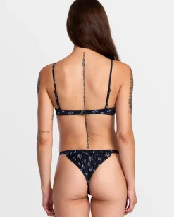 RVCA CONTEMPO V-WIRE BRALETTE BIKINI TOP Black Discount