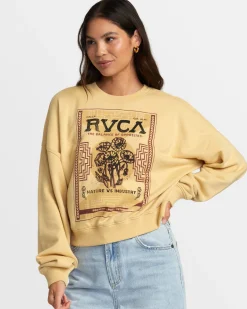 RVCA COURT CREWNECK SWEATSHIRT Sahara Sun Hot
