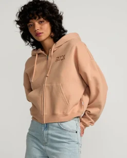 RVCA COURT ZIP HOODIE Warm Taupe Best