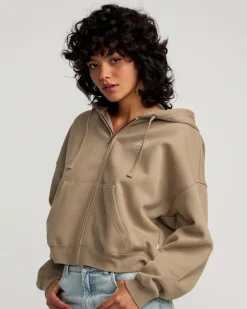 RVCA COURT ZIP HOODIE Dark Khaki Sale