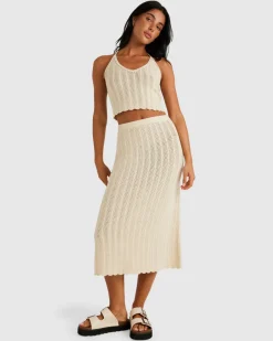 RVCA CROCHET HALTER TOP Natural Discount