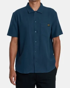 RVCA DAYSHIFT COLLECTION DAYSHIFT SHORT SLEEVE SHIRT Petrol Blue Outlet
