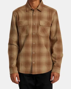 RVCA DAYSHIFT FLANNEL LONG SLEEVE TOP Wood Best
