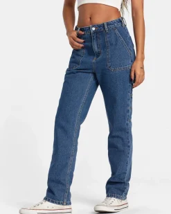 RVCA DAYSHIFT JEANS Blue Rinse Hot