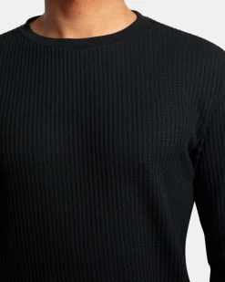 RVCA DAYSHIFT LONG SLEEVE THERMAL SHIRT Black New