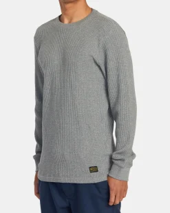 RVCA DAYSHIFT LONG SLEEVE THERMAL SHIRT Grey Noise