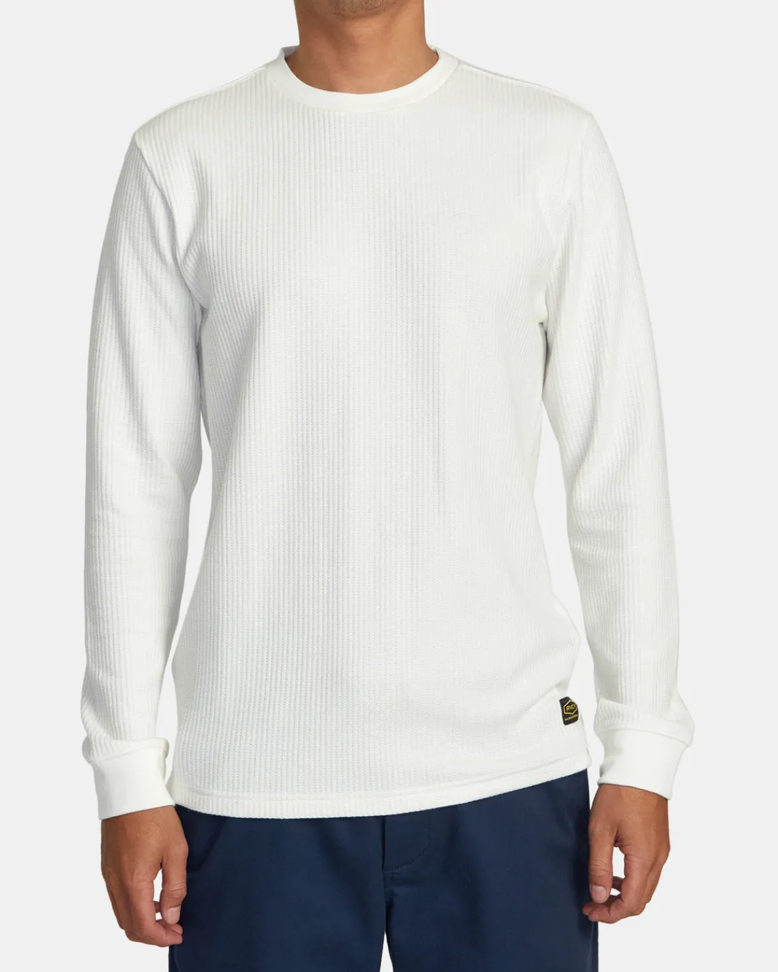 RVCA DAYSHIFT LONG SLEEVE THERMAL SHIRT Off White New