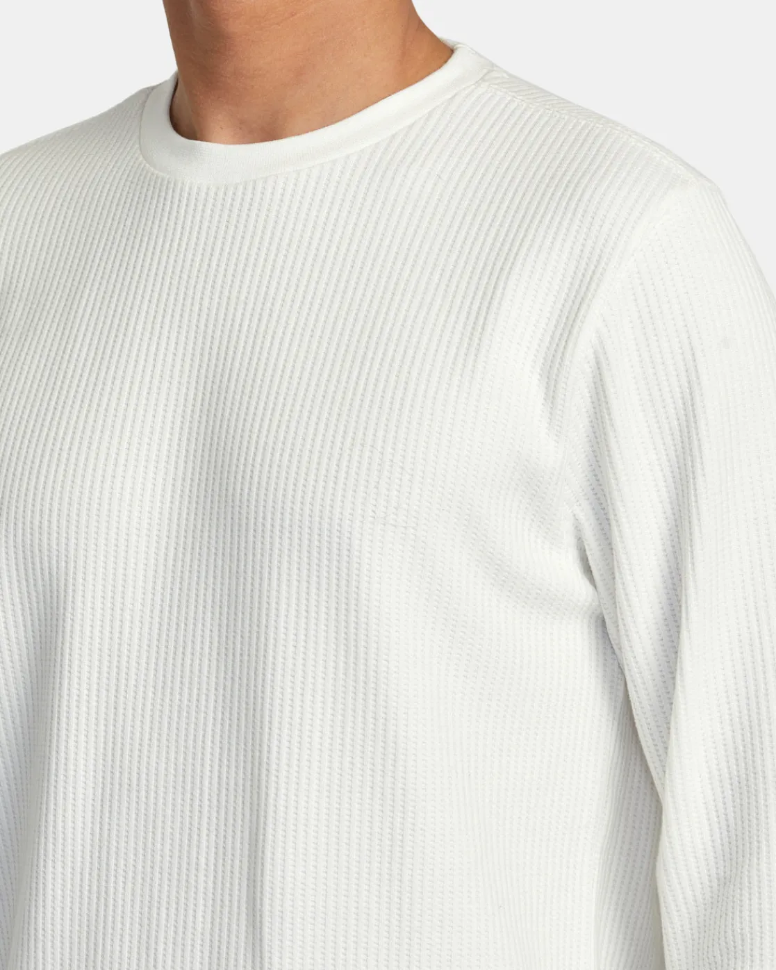 RVCA DAYSHIFT LONG SLEEVE THERMAL SHIRT Off White New