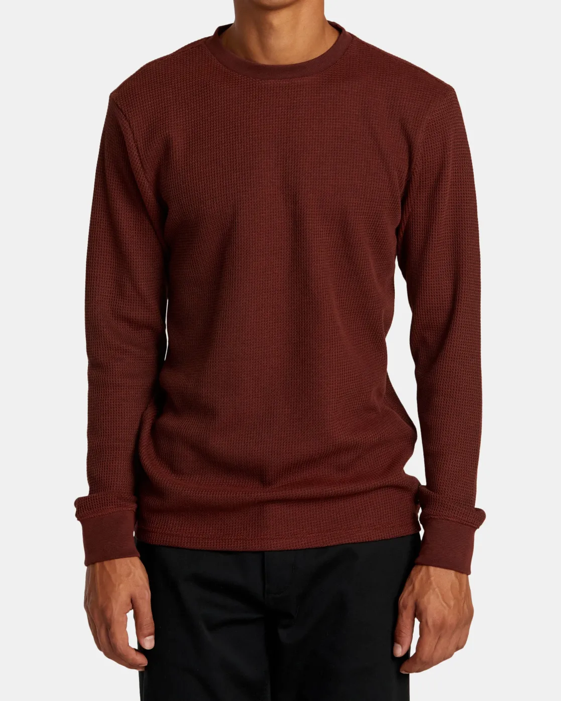 RVCA DAYSHIFT LONG SLEEVE THERMAL SHIRT Red Earth New
