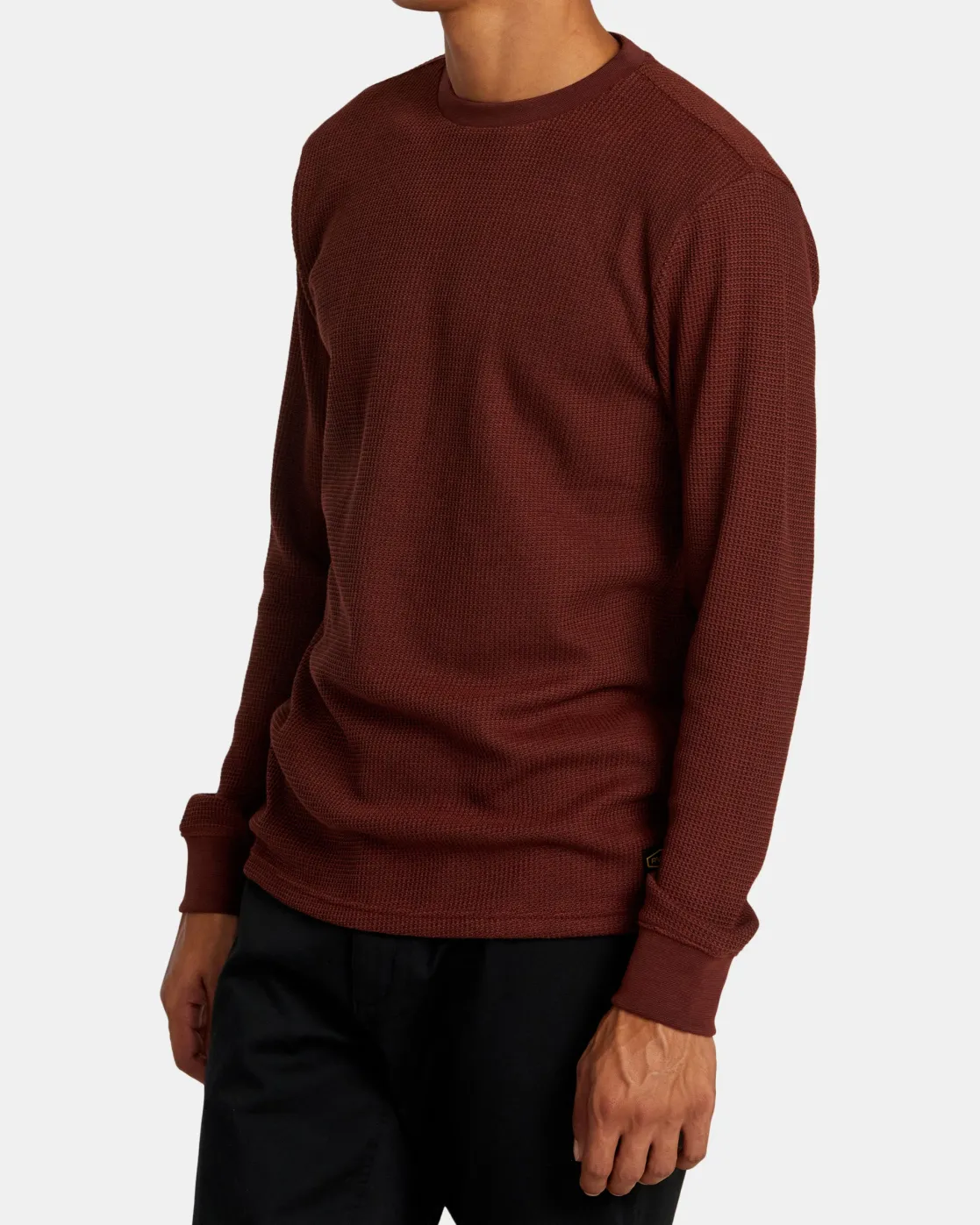 RVCA DAYSHIFT LONG SLEEVE THERMAL SHIRT Red Earth New