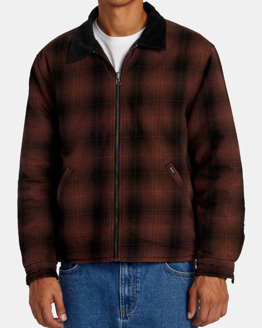 RVCA DAYSHIFT REVERSIBLE JACKET Red/Black New