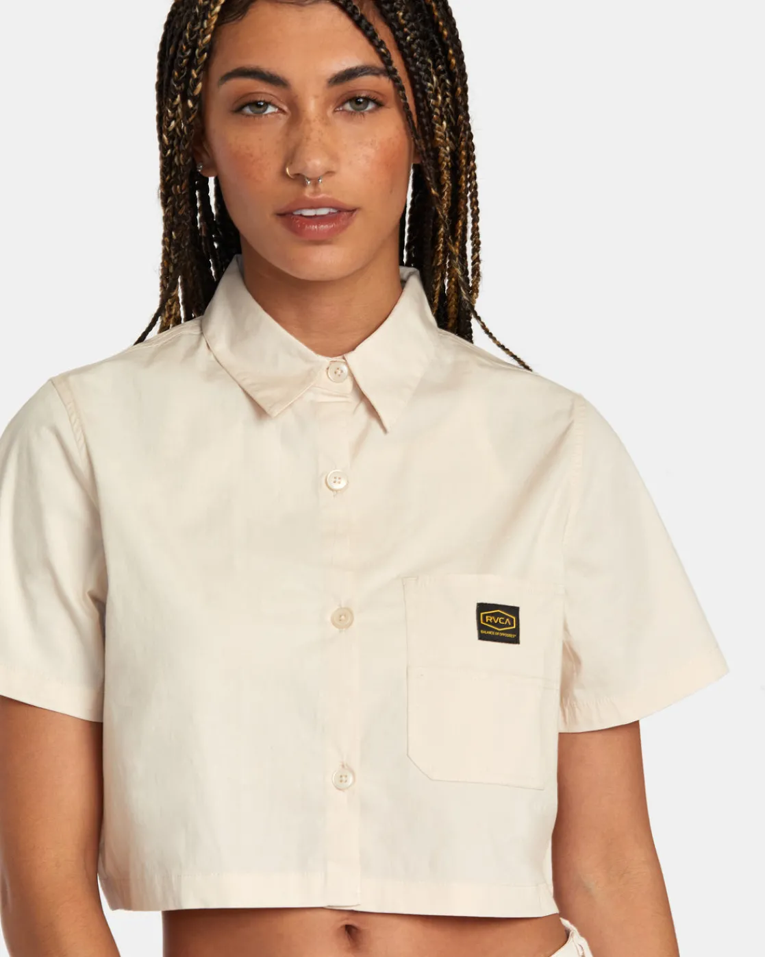 RVCA DAYSHIFT SHORT SLEEVE SHIRT Latte Outlet
