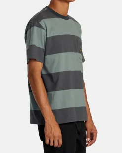RVCA DAYSHIFT STRIPE TEE Balsam Green