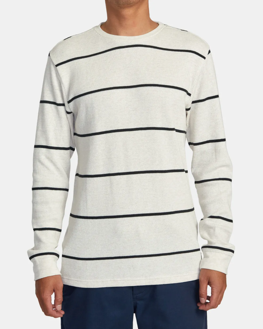 RVCA DAYSHIFT THERMAL STRIPE LONG SLEEVE Oatmeal Sale