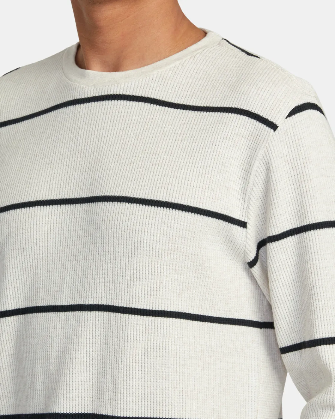 RVCA DAYSHIFT THERMAL STRIPE LONG SLEEVE Oatmeal Sale