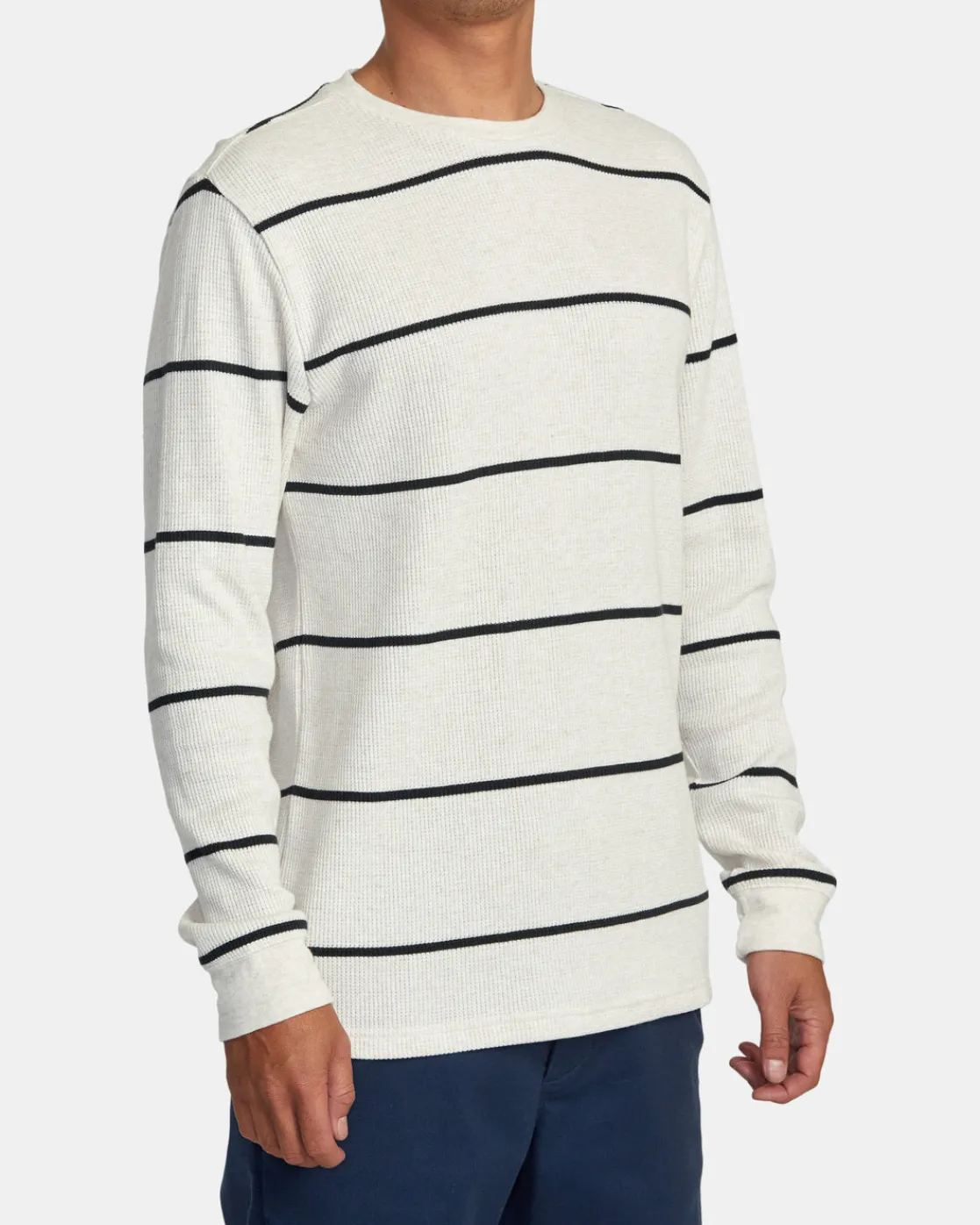 RVCA DAYSHIFT THERMAL STRIPE LONG SLEEVE Oatmeal Sale