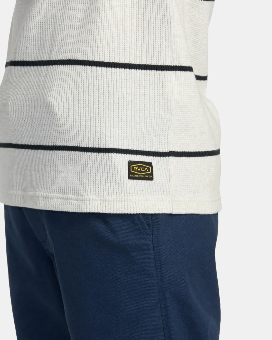 RVCA DAYSHIFT THERMAL STRIPE LONG SLEEVE Oatmeal Sale