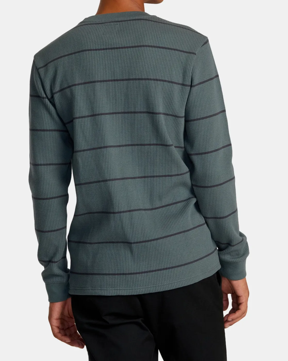 RVCA DAYSHIFT THERMAL STRIPE LONG SLEEVE Balsam Green Hot