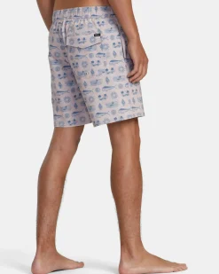 RVCA DORADO ELASTIC WAIST BOARDSHORTS 17'' Pale Mauve Sale