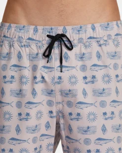 RVCA DORADO ELASTIC WAIST BOARDSHORTS 17'' Pale Mauve Sale