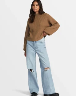 RVCA DREAM CYCLE TURTLENECK SWEATER Ermine Hot