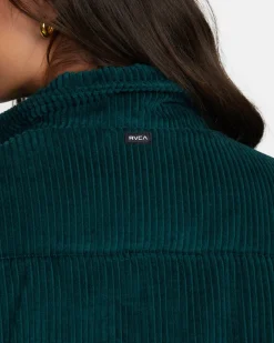 RVCA EEZEH CORDUROY PUFFER JACKET Ponderosa Pine Sale