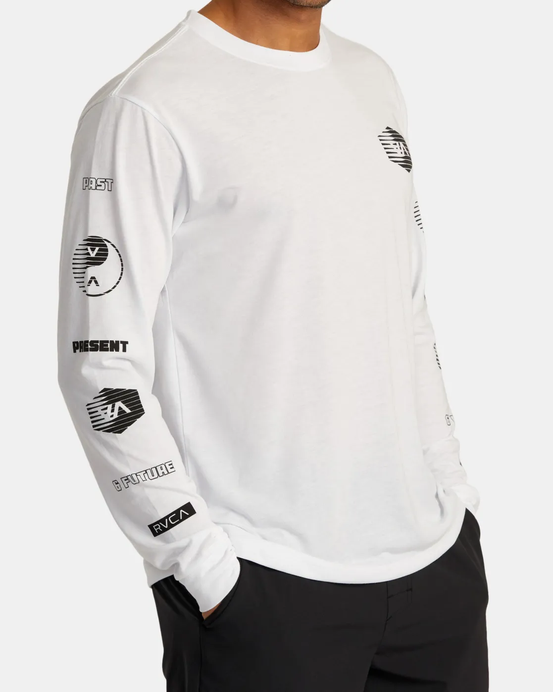 RVCA ELEMENT STREAK LONG SLEEVE TEE White Clearance