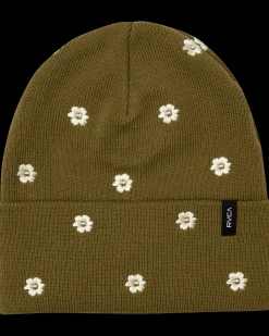 RVCA EMBROIDERED ESSENTIAL BEANIE Ermine