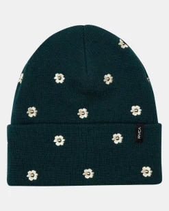 RVCA EMBROIDERED ESSENTIAL BEANIE Ponderosa Pine Discount